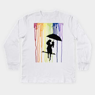 Kissing in the Rain Kids Long Sleeve T-Shirt